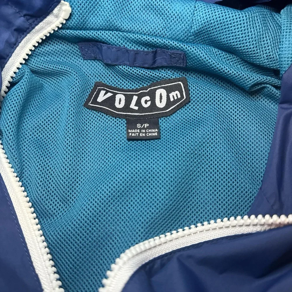 Volcom VTG 2010s Blue Colorblock Lightweight Zip-Up Windbreaker Jacket — SMALL - Picture 2 of 8